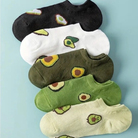 NWT 5 pairs of Avocado themed socks OS super cute - Picture 1 of 9